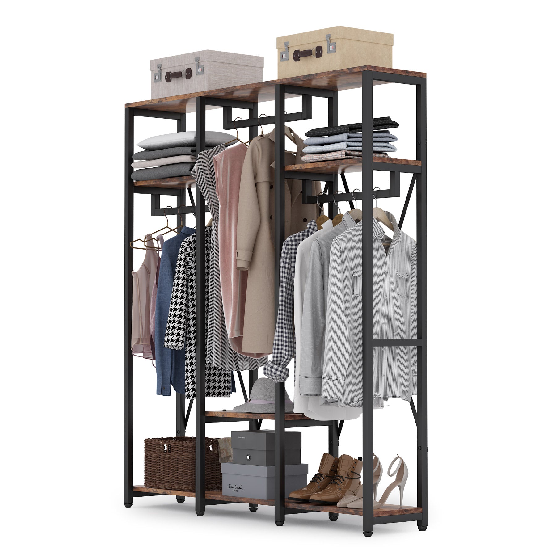 Freestanding Closet Organizer with Storage Shelves